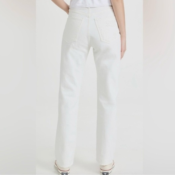 Citizens of Humanity Straight Leg Distressed Eva High Rise Baggy Jeans White, 27 - Picture 7 of 13